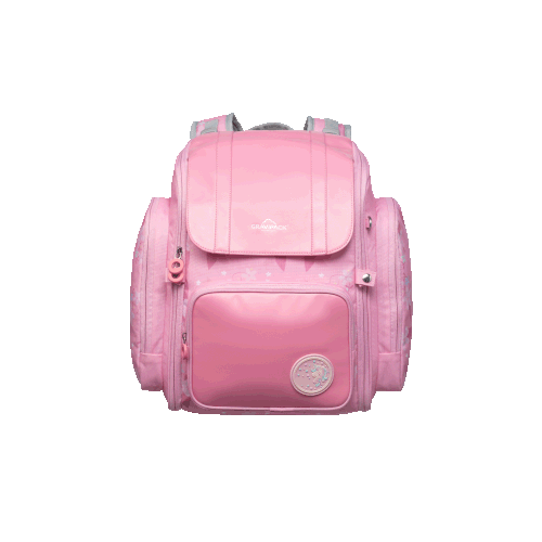 sac scolaire anti mal de dos avec exosquelette Gravipack enfant rose